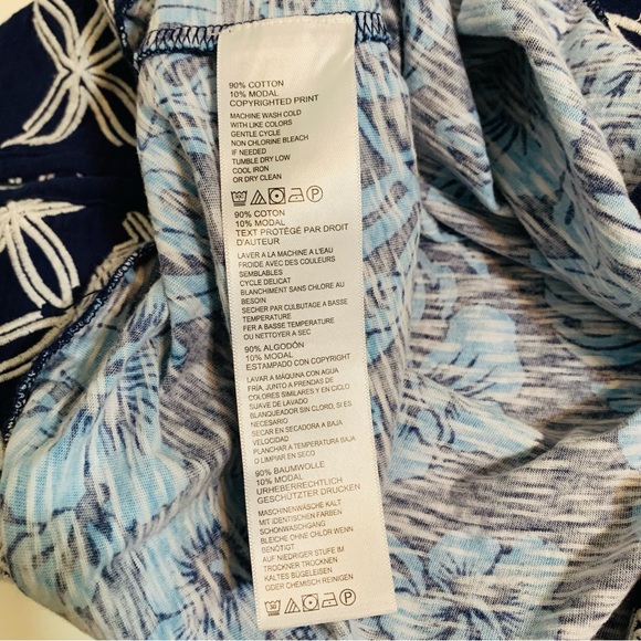 Tommy Bahama Hoani Hibiscus Embroidered Tunic Top Island Navy Small Resortwear - Picture 9 of 12